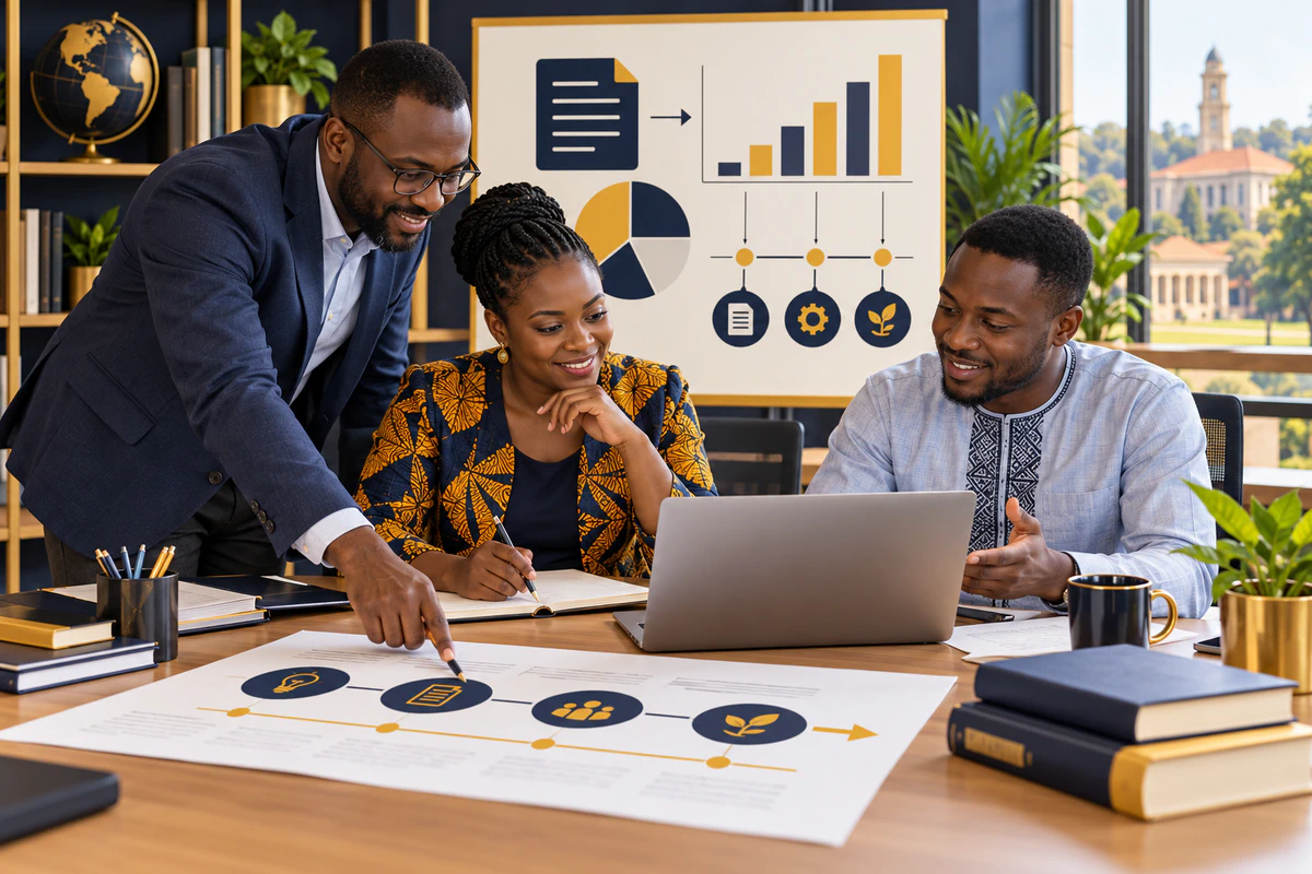 African professionals illustrating Grant Writing & Administration